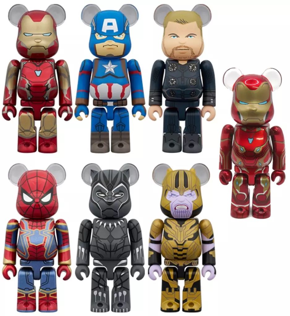 【中古】トレーディングフィギュア 全7種セット 「BE＠RBRICK-ベアブリック- CHASE MARVEL INFINITY SAGA」