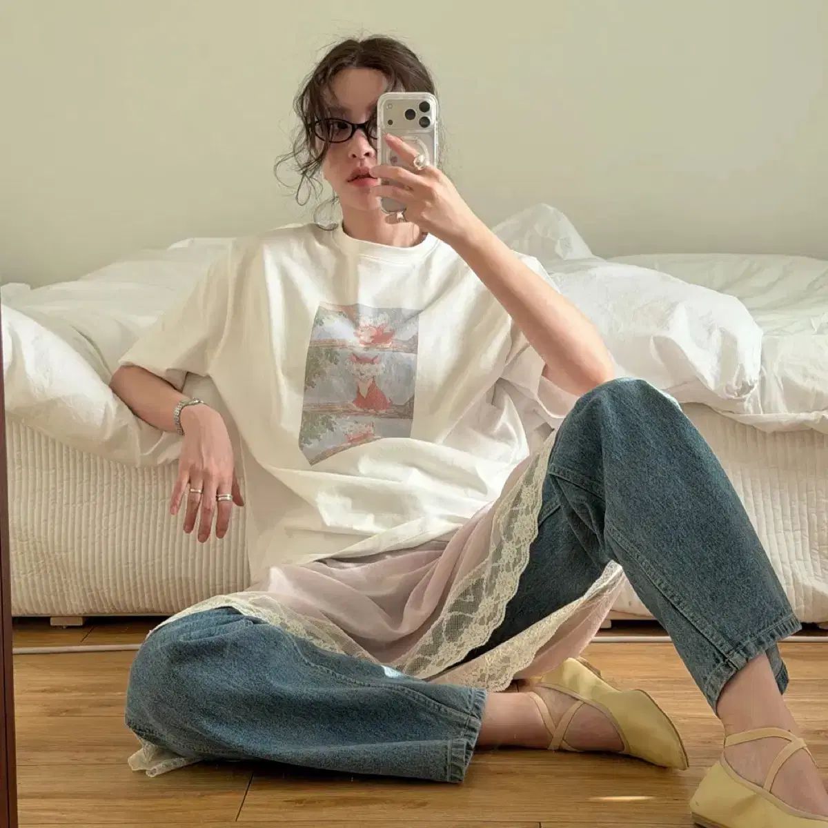(新品) アンドユー ANDYOU アリス・ダイナ・アートワーク Tシャツ