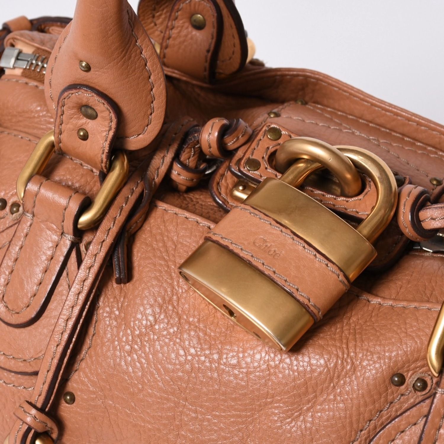 極美品 CHLOE クロエ パディントン ハンドバッグ レザー ブラウン