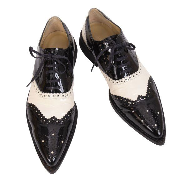 コムデギャルソンCOMME des GARCONS ポインテッドトゥウイングチップシューズ 黒白24