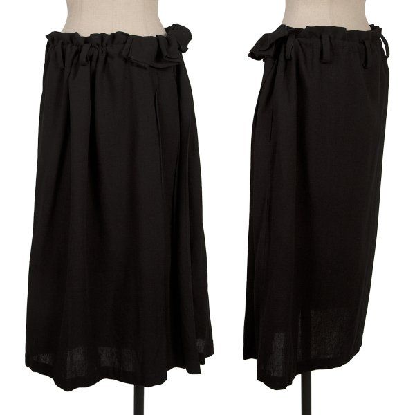ヨウジヤマモト ファムYohji Yamamoto FEMME リネン混サイドプリーツスカート 黒1 32,855円