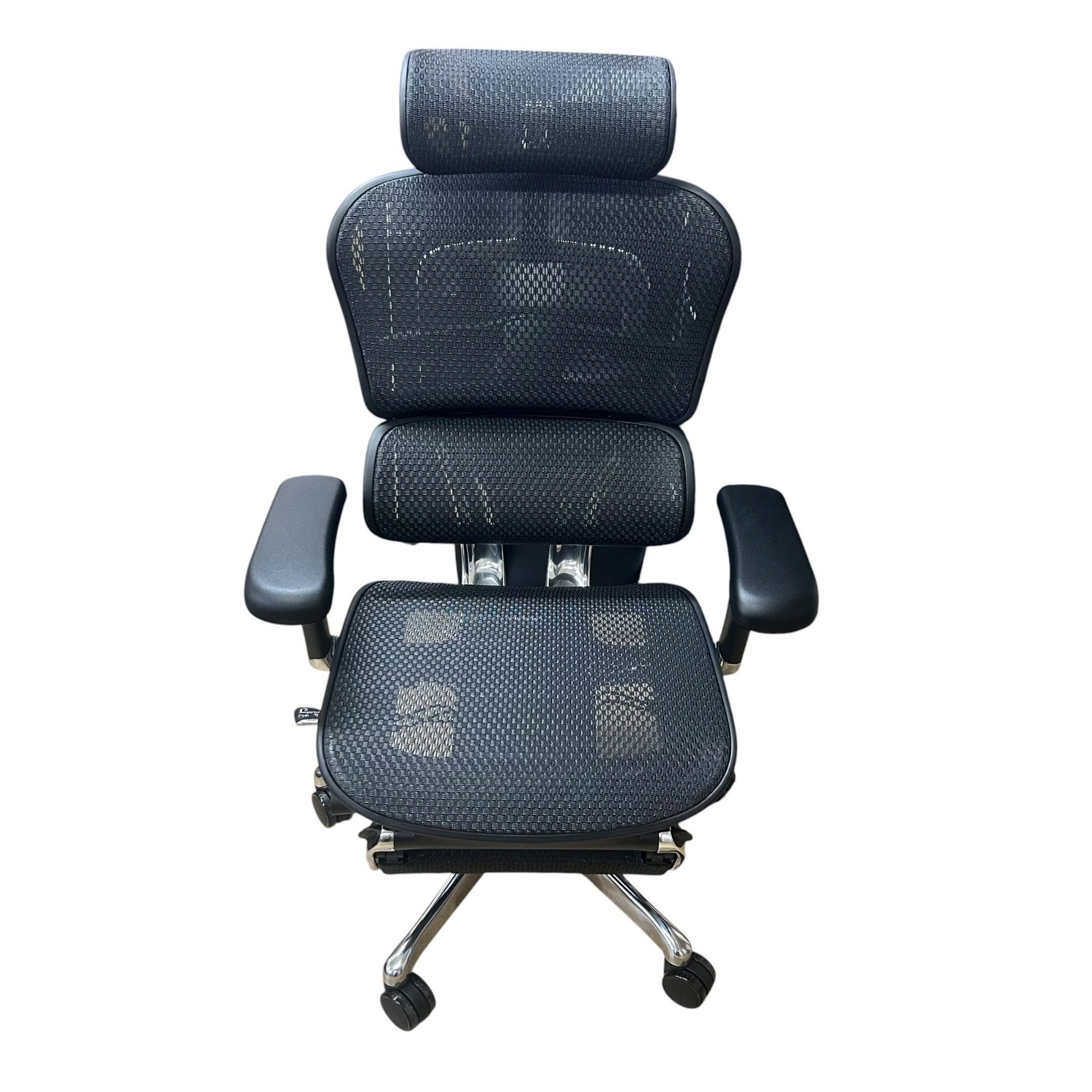 ■▲極美品 エルゴヒューマンプロオットマン2 Ergohuman Pro Ottoman 2 オフィスチェア 展示品 メッシュ ブラック 人間工学設計 高機能チェア 可動アーム 昇降リクライニング機能付き2589770,2589770 57,000円