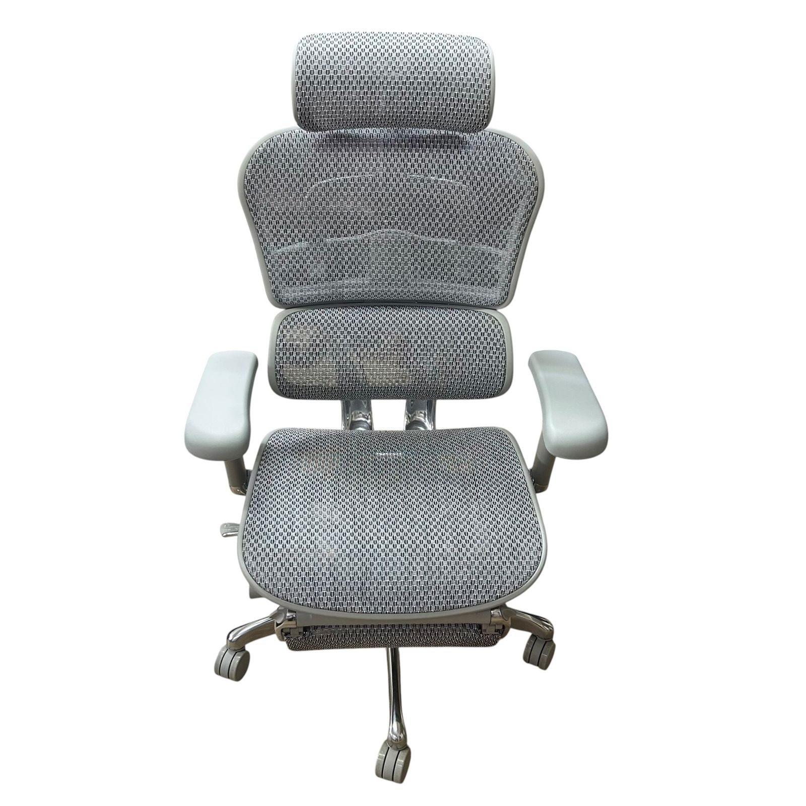 ■▲極美品 エルゴヒューマンプロオットマン2 Ergohuman Pro Ottoman 2 オフィスチェア 展示品 メッシュ グレー 人間工学設計 高機能チェア 可動アーム 昇降リクライニング機能付き2589787,2589787