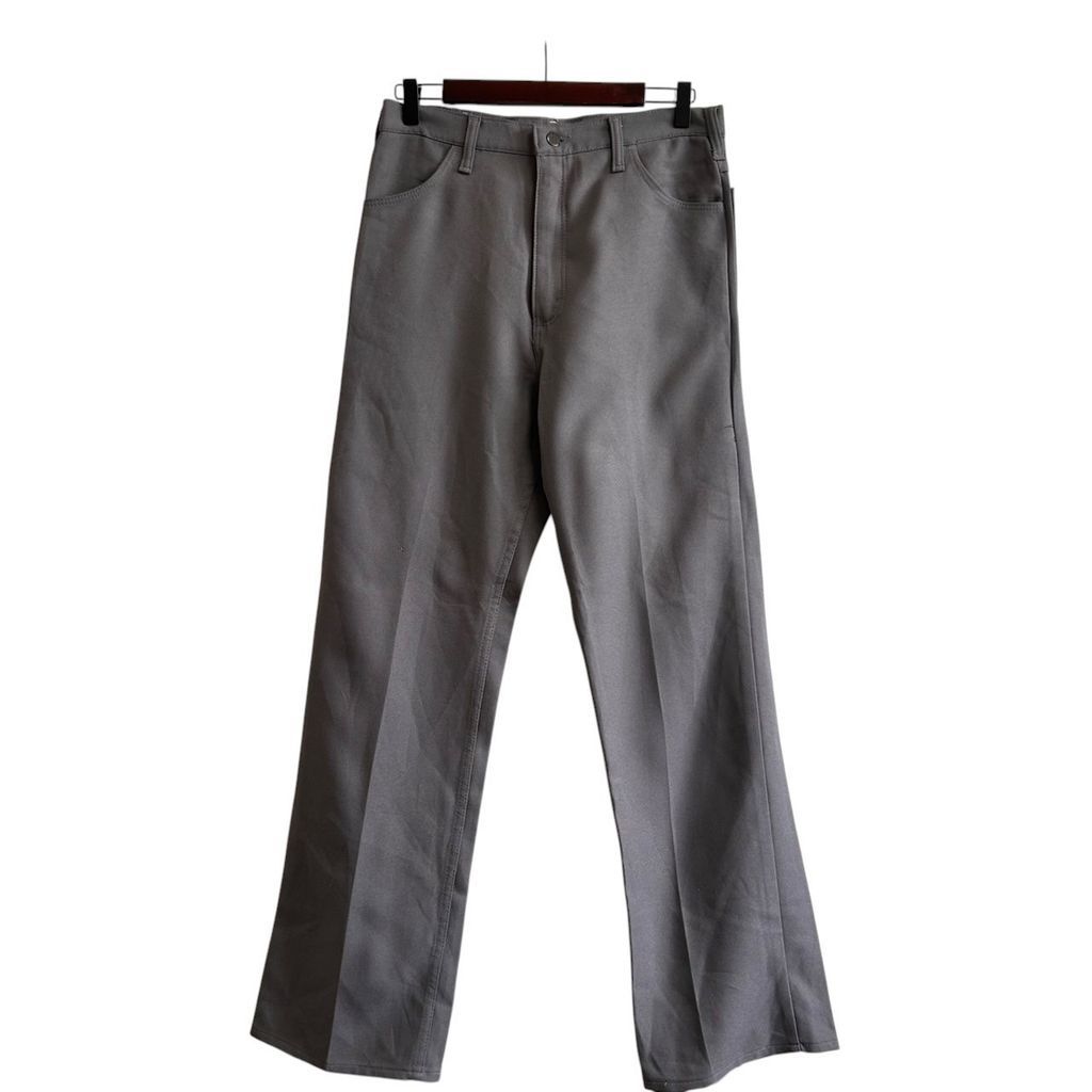 70s~ USA製 Wrangler ランチャードレスジーンズ スタプレ フレアパンツ ブーツカット グレー SIZE 36×32 NO.T604
