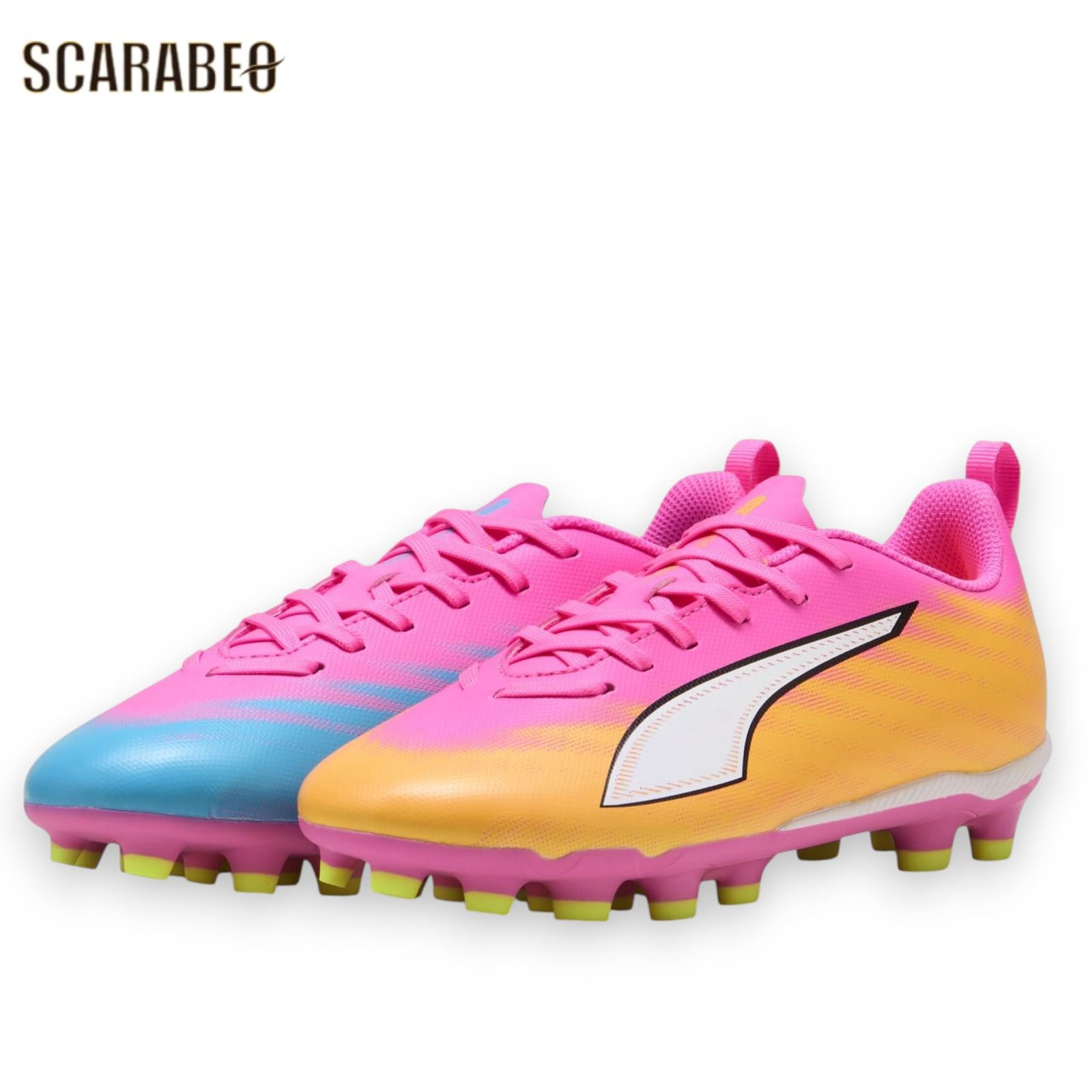PUMA プーマ ジュニア ウルトラ 6 プレイ HG/AG + MID JR SHOWTIME PACK サッカースパイク 土 人工芝対応 ポイズンピンク 108982-05 20.0