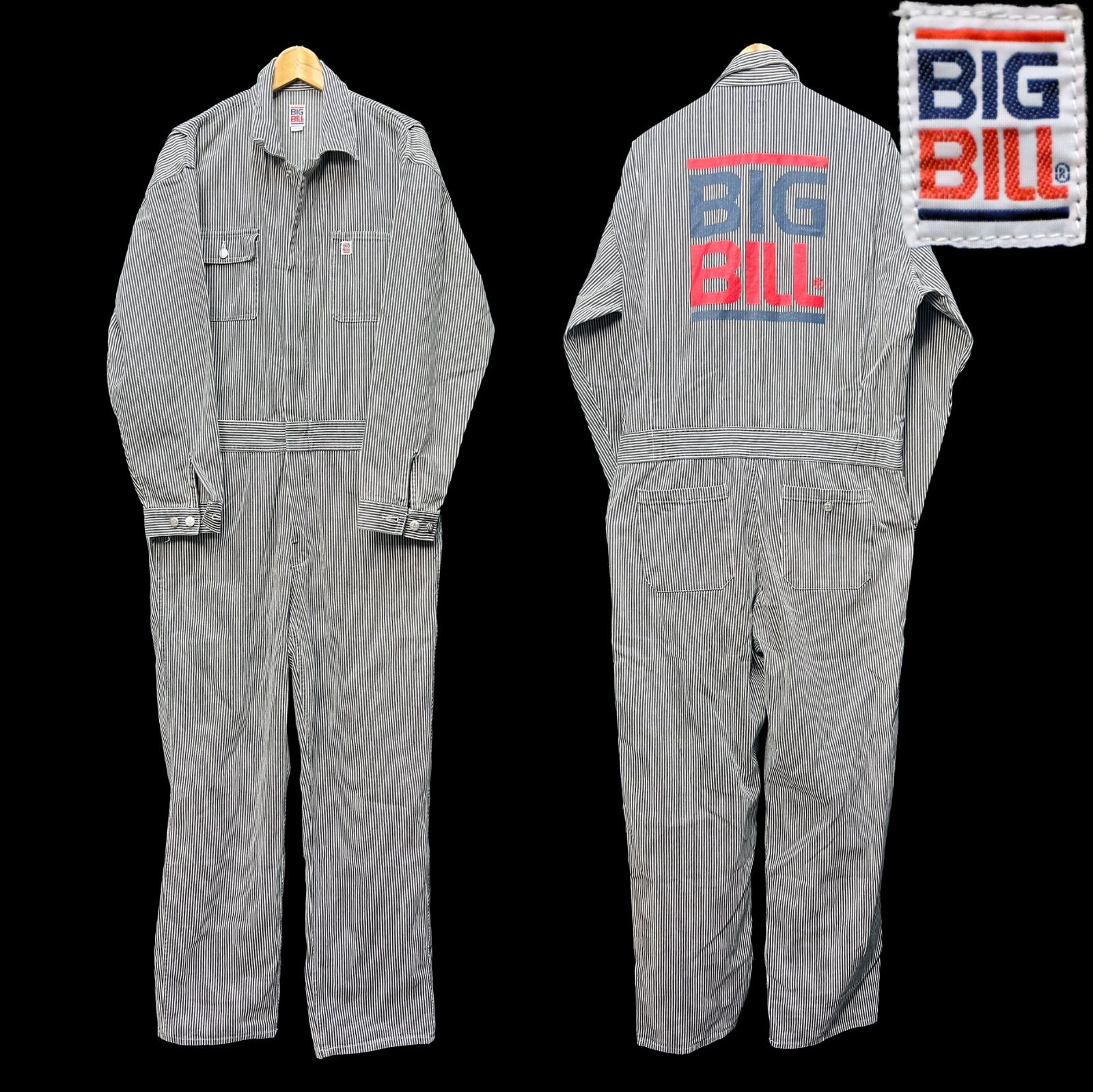 BIG BILL ヒッコリーオールインワン Large デニム ビッグビル ツナギ