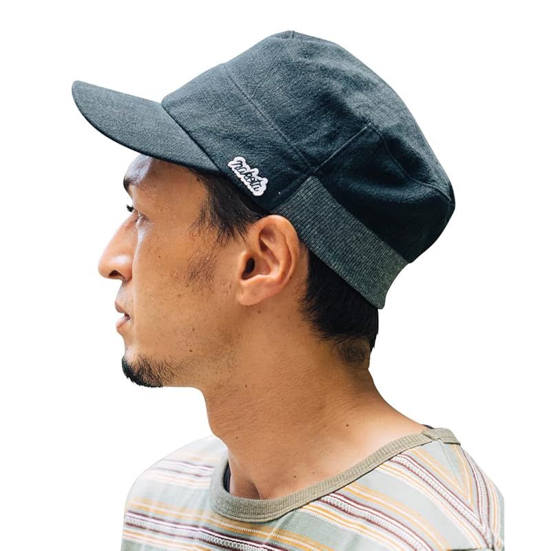 【新品】 [ナコタ] LINEN COOL RIB WORK CAP リネン クール リブ ワークキャップ 帽子 麻 ツバ長 メンズ レディース 軽量 小さいサイズ アウトドア カジュアル 無地 春 夏 L(頭周り約58cm) ブラック