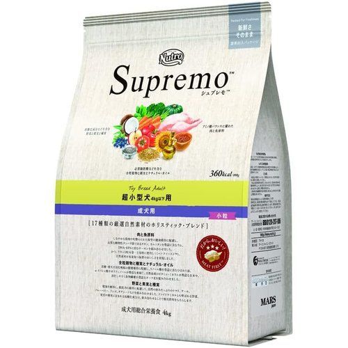 Nutro シュプレモ 超小型犬4kg以下用 成犬用 4kg ドライフード 小粒 総合栄養食 ドッグフード 犬 厳選自然素材 香料・着色料 無添加 ニュートロ