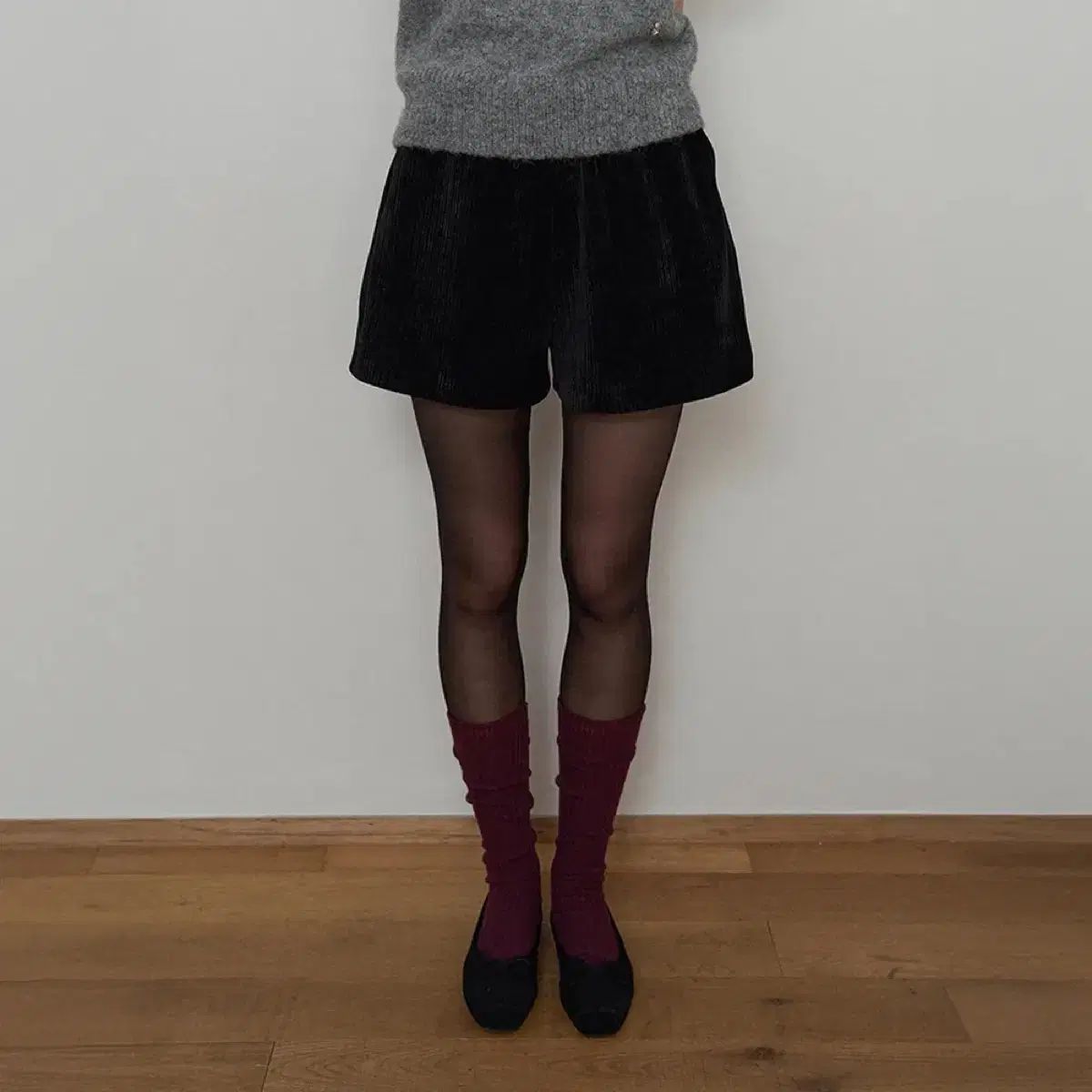 (新品) 썸웨어Butter sein velour shorts ベロア ショーツ ブラック