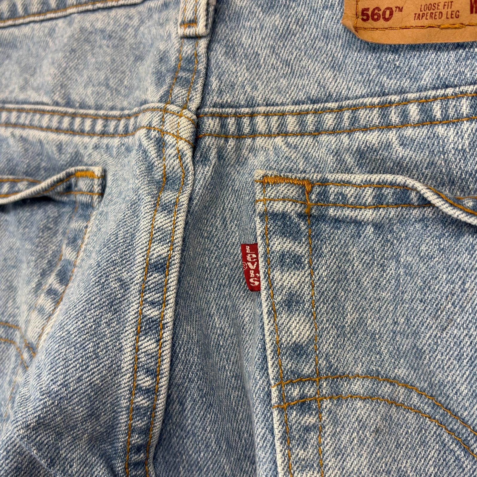 古着 90's/90年代 リーバイス Levi's USA製 デニム パンツ 560 ジーパン テーパード バギー 大きいサイズ W38×L34 ブルー系 メンズ
