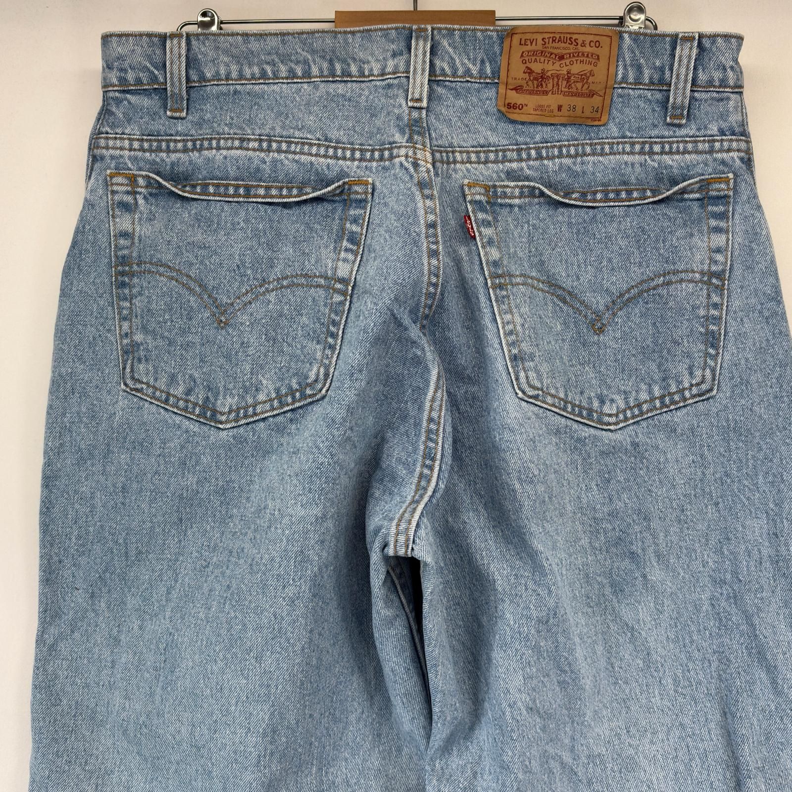 古着 90's/90年代 リーバイス Levi's USA製 デニム パンツ 560 ジーパン テーパード バギー 大きいサイズ W38×L34 ブルー系 メンズ