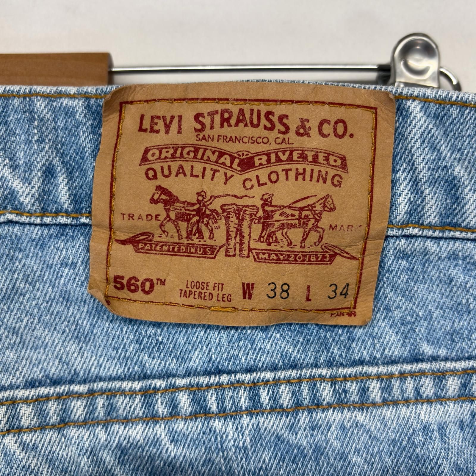 古着 90's/90年代 リーバイス Levi's USA製 デニム パンツ 560 ジーパン テーパード バギー 大きいサイズ W38×L34 ブルー系 メンズ
