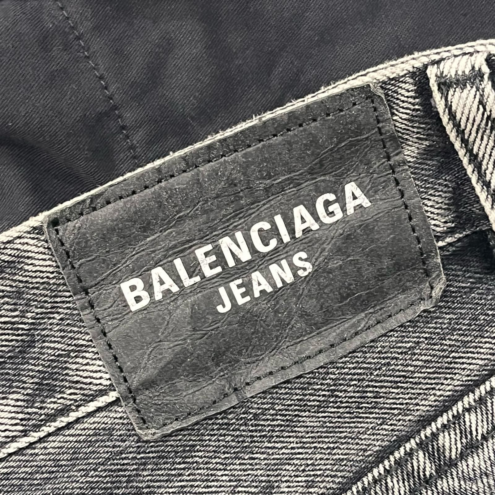 国内正規 BALENCIAGA デストロイバギーロークロッチワイドデニムパンツ