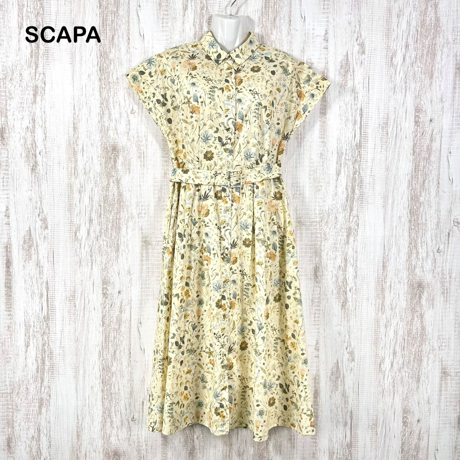 美品 SCAPA スキャパ リバティプリント フローラル シャツ ワンピース