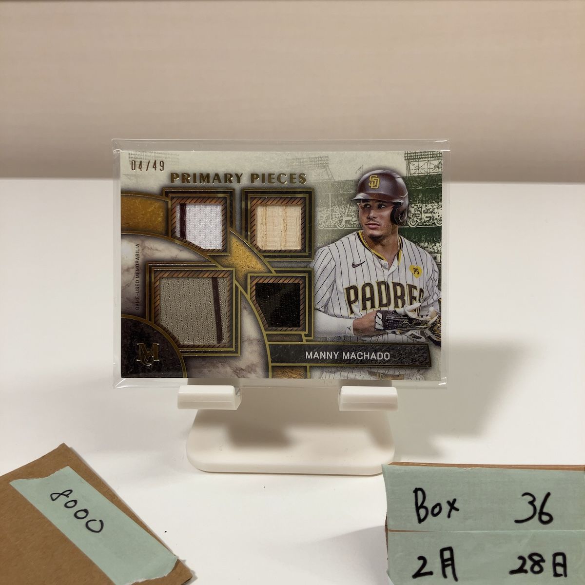 2025 Topps Manny Machado 04/49 San Diego Padres Museum Collection Primary Pieces Quad Relic バット ジャージ カード