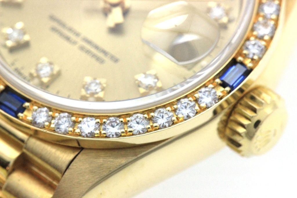 ROLEX ロレックス デイトジャスト26 69088G 腕時計 K18イエローゴールド/4Pサファイア/ダイヤモンドベゼル 10Pダイヤモンドシャンパン文字盤 自動巻き レディース【中古】472 ROLEX ロレックス デイトジャスト26 69088G 腕時計 K18イエローゴールド/4Pサファイア/ダイヤモンドベゼル 10Pダイヤモンドシャンパン文字盤 自動巻き レディース【中古】472