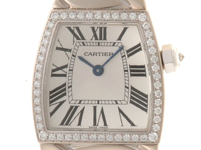CARTIER カルティエ ウォッチ ラドーニャ ドゥ カルティエ SM W60039G 腕時計 K18ホワイトゴールド/ダイヤモンドベゼル シルバー文字盤 クオーツ レディース【中古】472