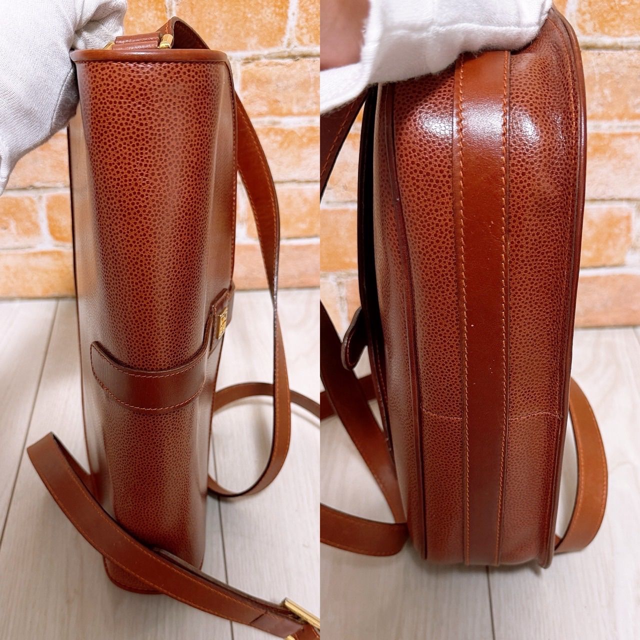 美品) GIVENCHY(ジバンシー)ショルダーバッグ レザー ブラウン 