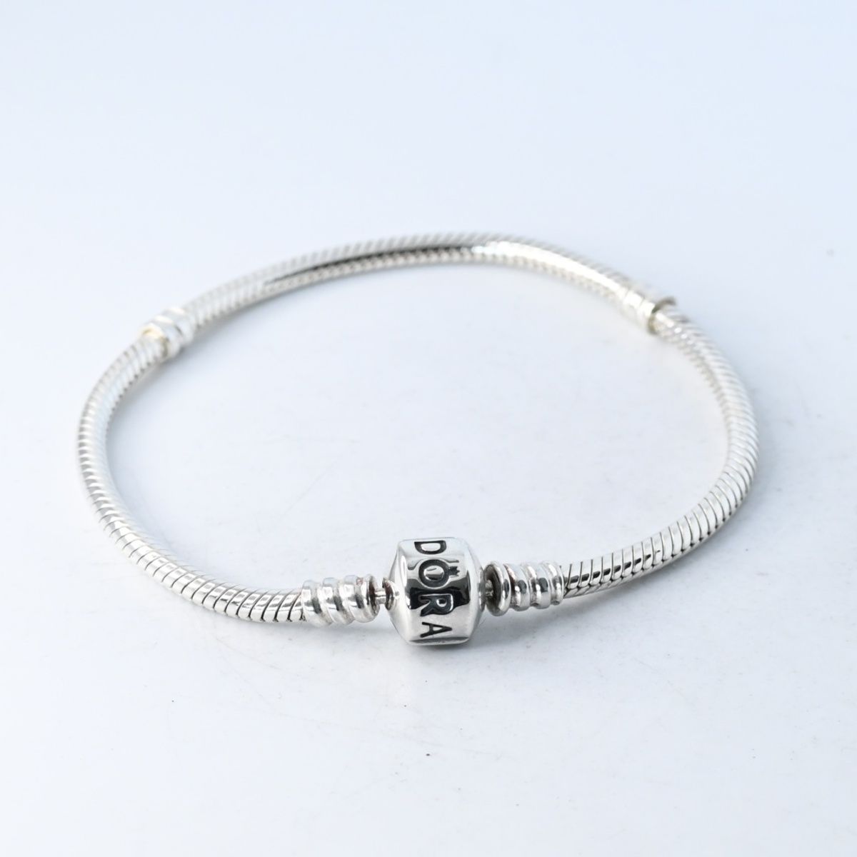 【研磨済】PANDORA Barrel Clasp Snake Chain Bracelet 18cm シルバー925 ブレスレット スネークチェーン パンドラ