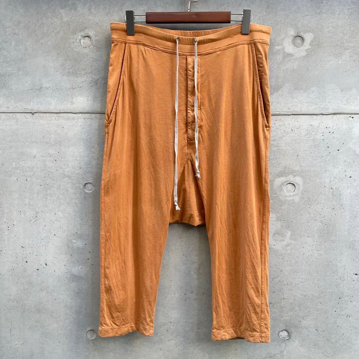 XS RICK OWENS オレンジ シャーリング クロップド パンツ