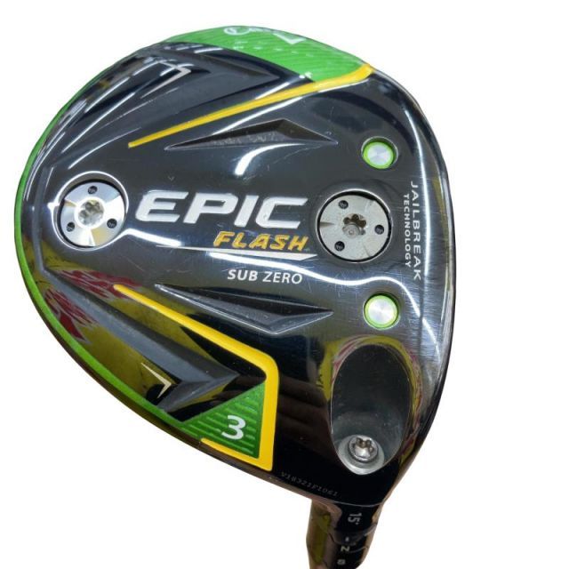 【中古】 キャロウェイ EPIC FLASH SUBZERO 3W フェアウェイウッド FW 純正特注シャフト (フレックスS) メンズ 男性用 右利き 右用 Cランク ゴルフクラブ