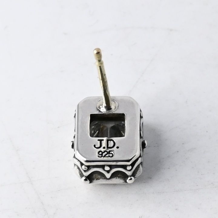 研磨済】 JUSTIN DAVIS シルバー ストーン ピアス 片耳 K18 silver925