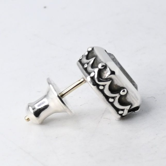 研磨済】 JUSTIN DAVIS シルバー ストーン ピアス 片耳 K18 silver925