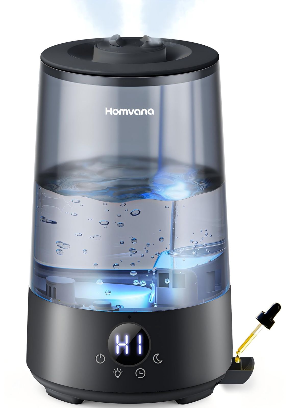 Homvana (ホムバナ) 加湿器 アロマ -【2025新登場3-in-1・16dB設計】3.6L 上から給水 ダブル吹出口, 大容量 節電 25時間連続稼働 18畳まで対応 空焚き防止 寝室 卓上 おしゃれ 7色LEDライト アロマディフ 987a4a72
