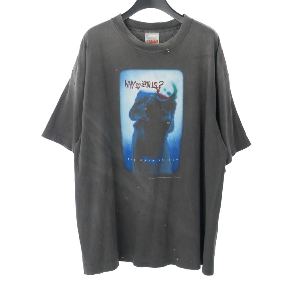 セントマイケル SAINTMICHAEL BTM_SS TEE/LIP Tシャツ プリント ヴィンテージ加工 半袖 XL 黒 ブラック SM-HR8-0000-C55