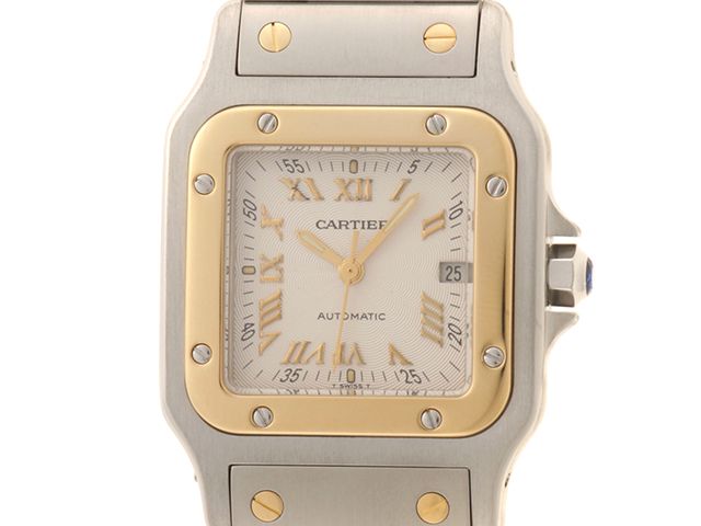 CARTIER カルティエ サントス ガルベ LM W20041C4 腕時計 ステンレススチール/K18イエローゴールド ゴールドインデックス/シルバー文字盤 自動巻き 【中古】472