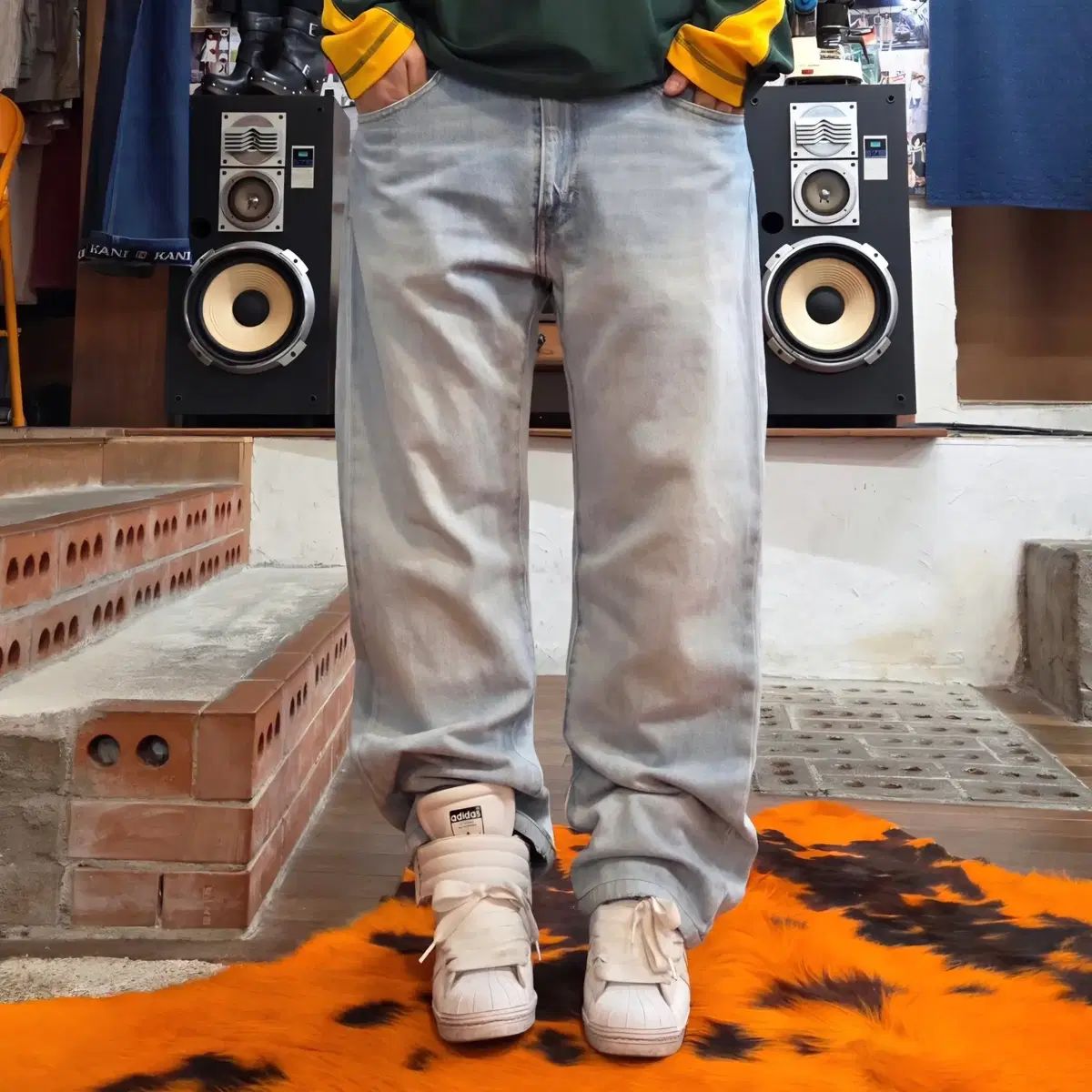 リーバイス 505 ライトブルー ルーズフィット デニム パンツ