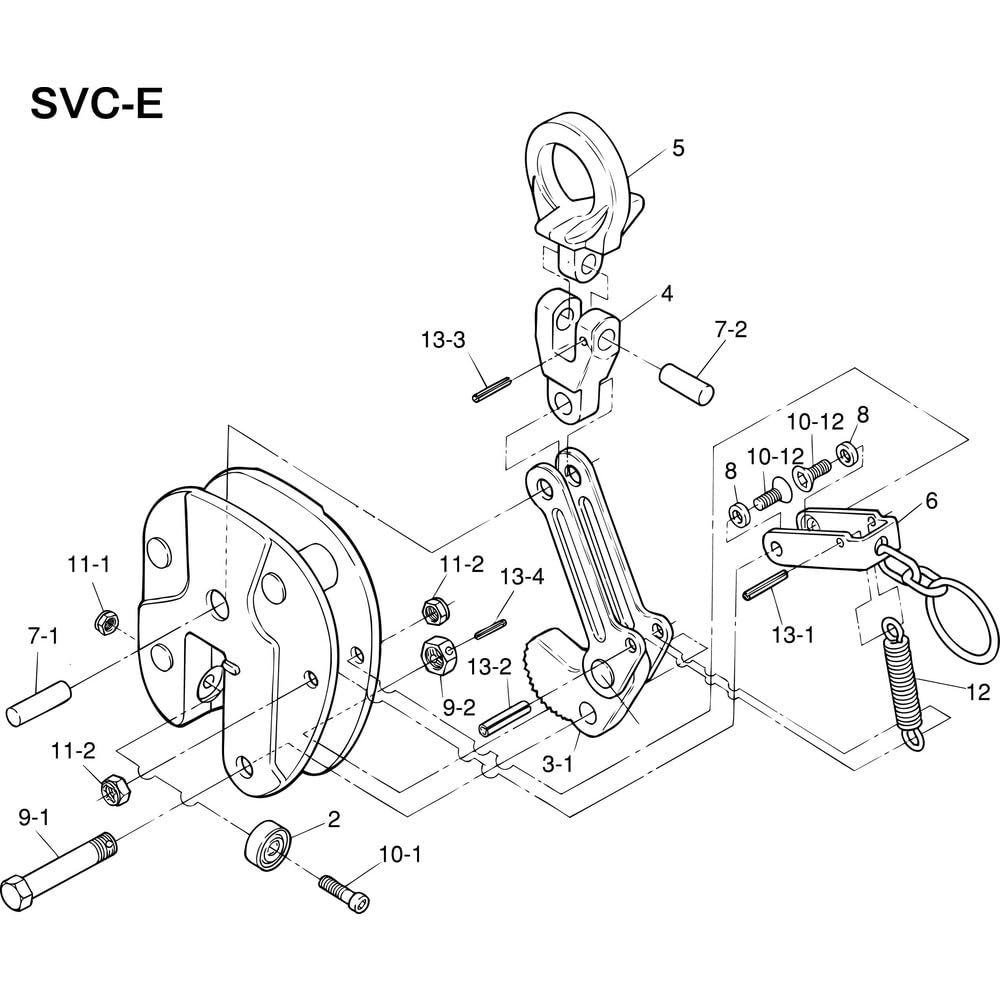特価商品 スーパー 立吊クランプ（ＳＶＣ－Ｅ）用ロックハンドルセット SVG2E