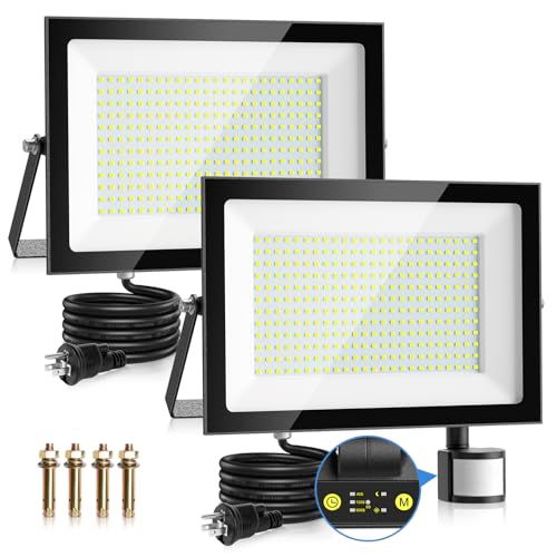 CLY センサーライト LED 150W 人感明暗センサー コンセント式 超高輝度 17000LM 投光器 昼光色 6500K 屋外/屋内兼用 IP66 防犯ライト 省エネ 稼働モードと点灯時間調整可能 自動点灯 消灯 コード1.5m 庭/駐 a19a94ce