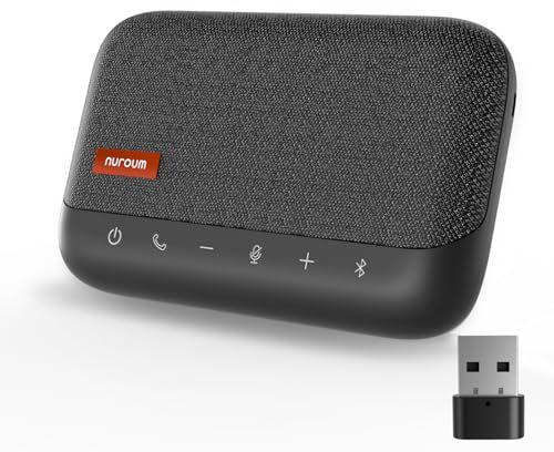 ☆新品☆Nuroum 会議用マイクスピーカー ワイヤレス Bluetooth スピーカーフォン ノイズキャンセリング 360°全方向 集音マイク付き 連結機能付き USB web会議マイク PC用マイク テレワーク 在宅勤務 オンライン会議 1335a5c0