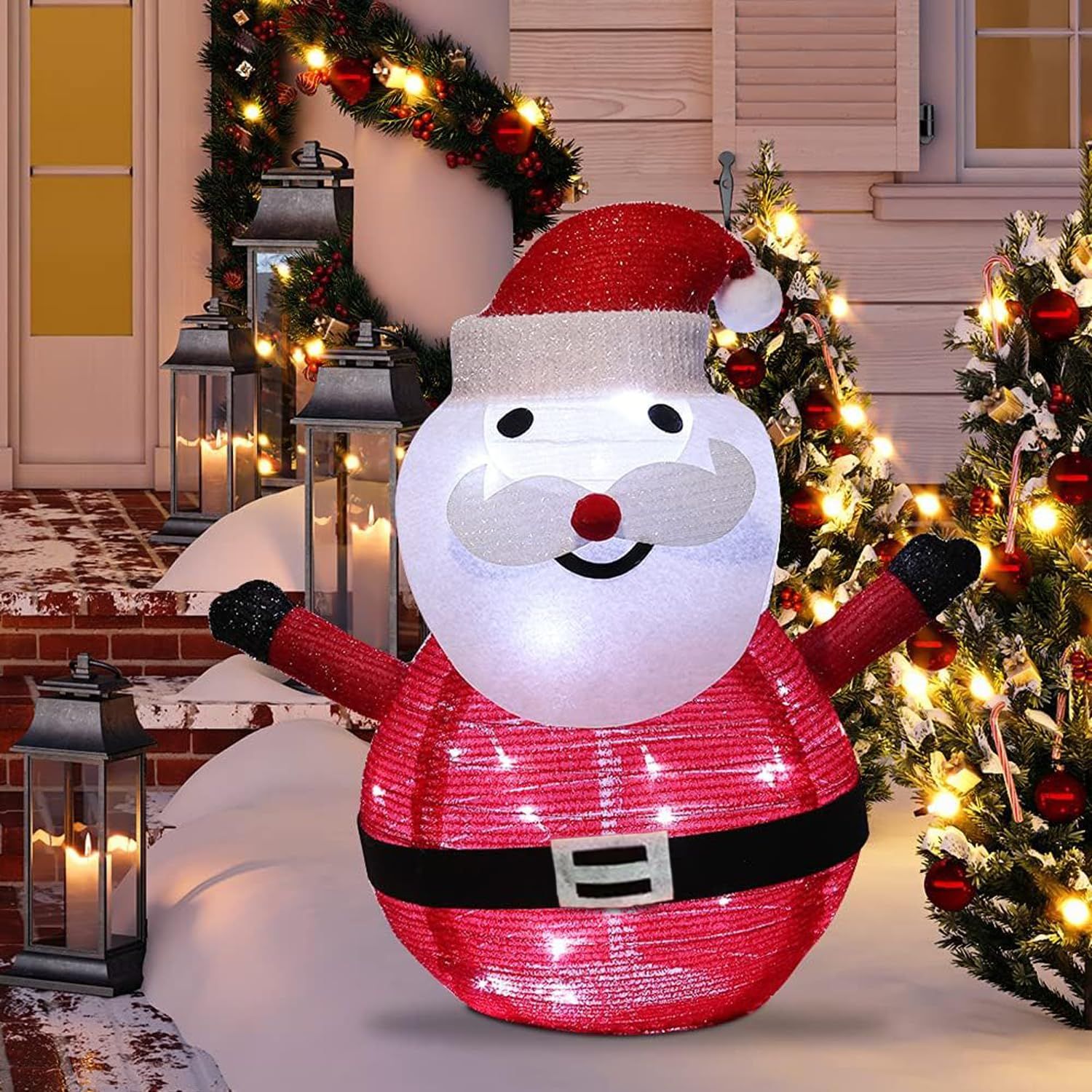 ☆新品☆クリスマス 飾り ライト デコレーション LED 置物 ライト 雪だるまライト ランタン クリスマス装飾ライト イルミネーション 電池式 室内 屋外 イベント 雰囲気作り 飾り付け ウォームホワイト (サンタクロース) 81e11a28
