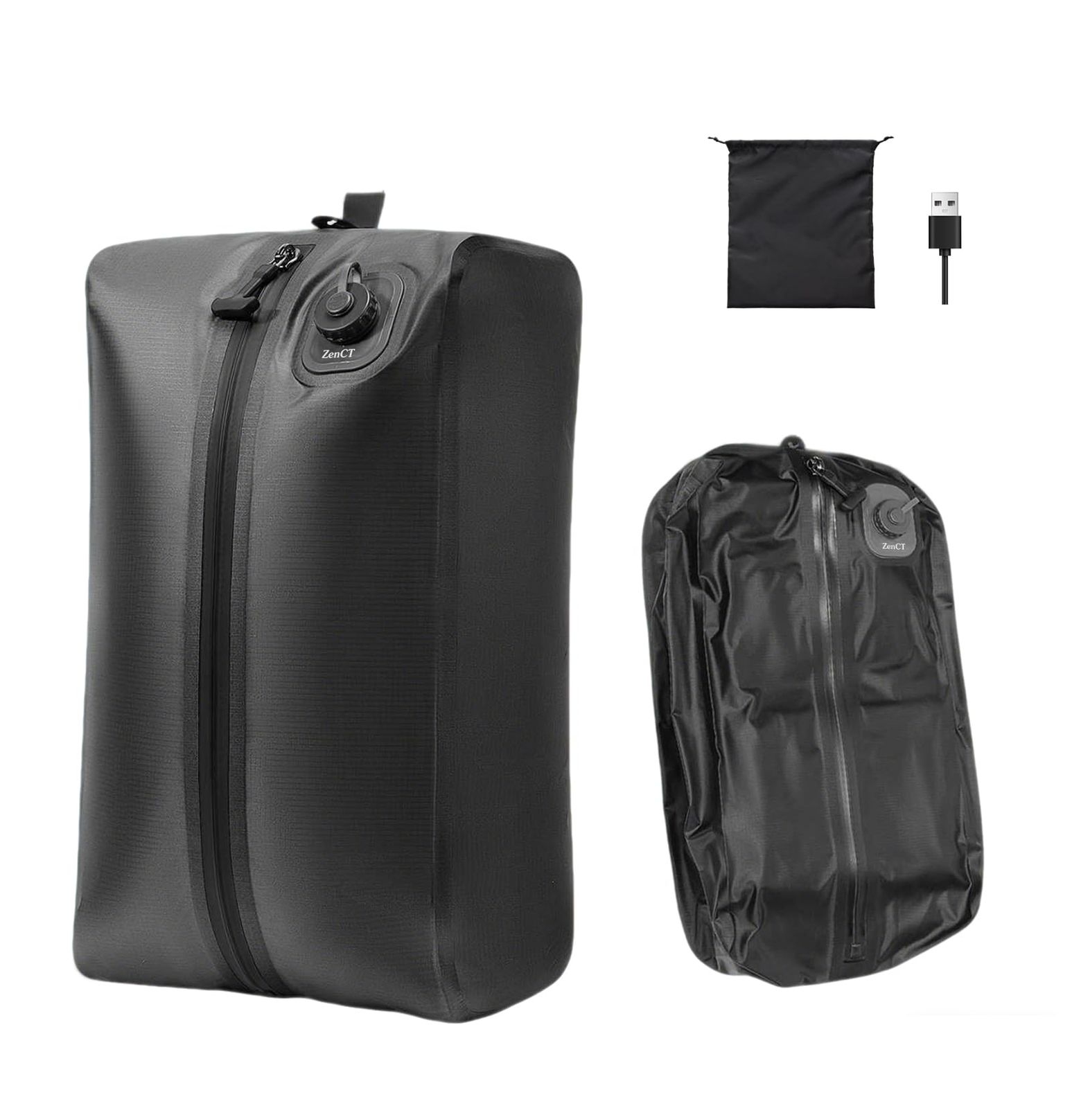 ZenCT 圧縮袋 旅行 電動 ポンプ 一体型 USB充電式 真空収納 省スペース 衣類圧縮袋 圧縮バッグ あっしゅく袋 再利用可能 防水 防塵 防臭 防湿 防カビ 高密封性 衣類 洋服 圧縮 CT271as 79f943c1