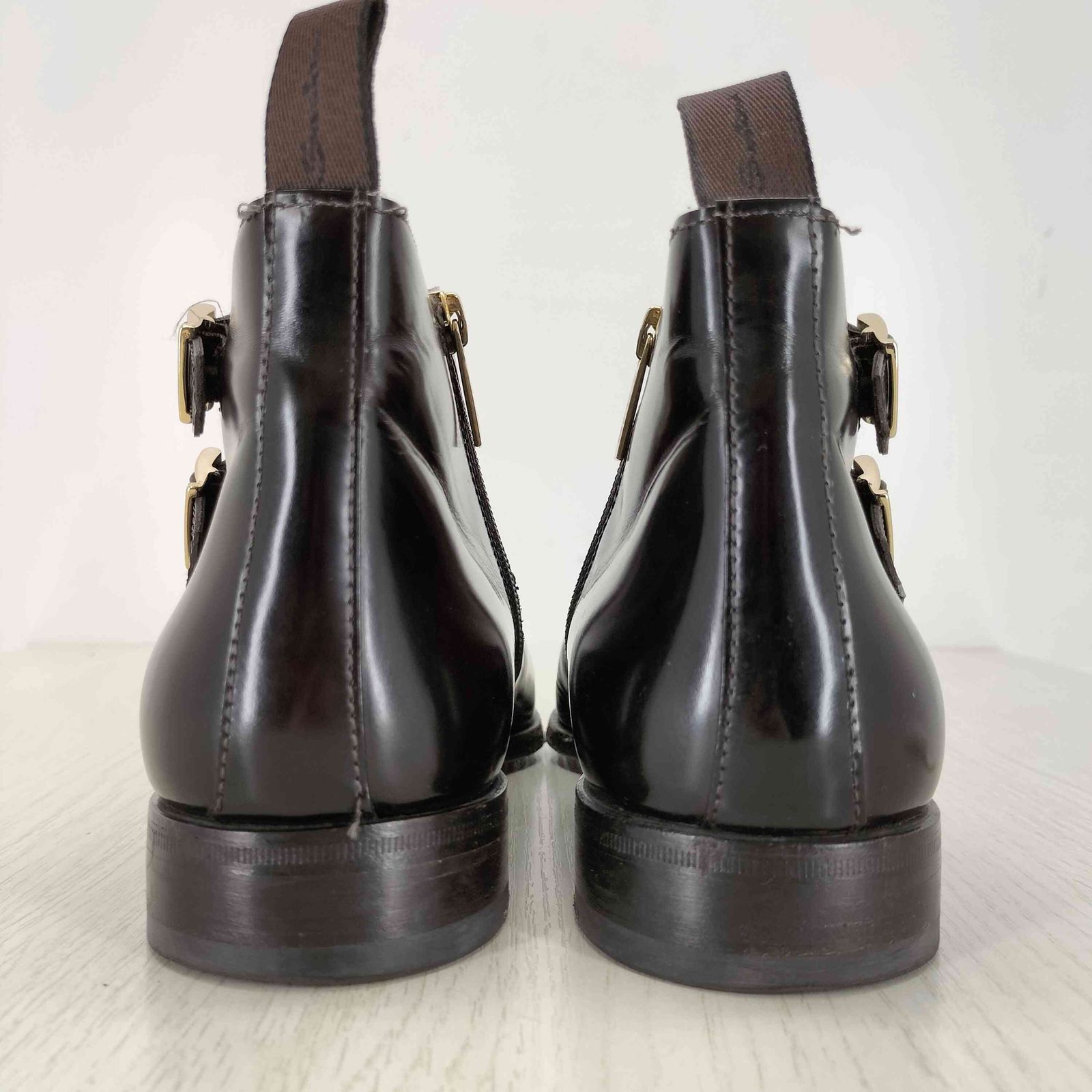 Santoniブラック　16276 ダブルモンク　サイドジップブーツ サントーニ santoni レザーサイドジップダブルモンクブーツ メンズ US