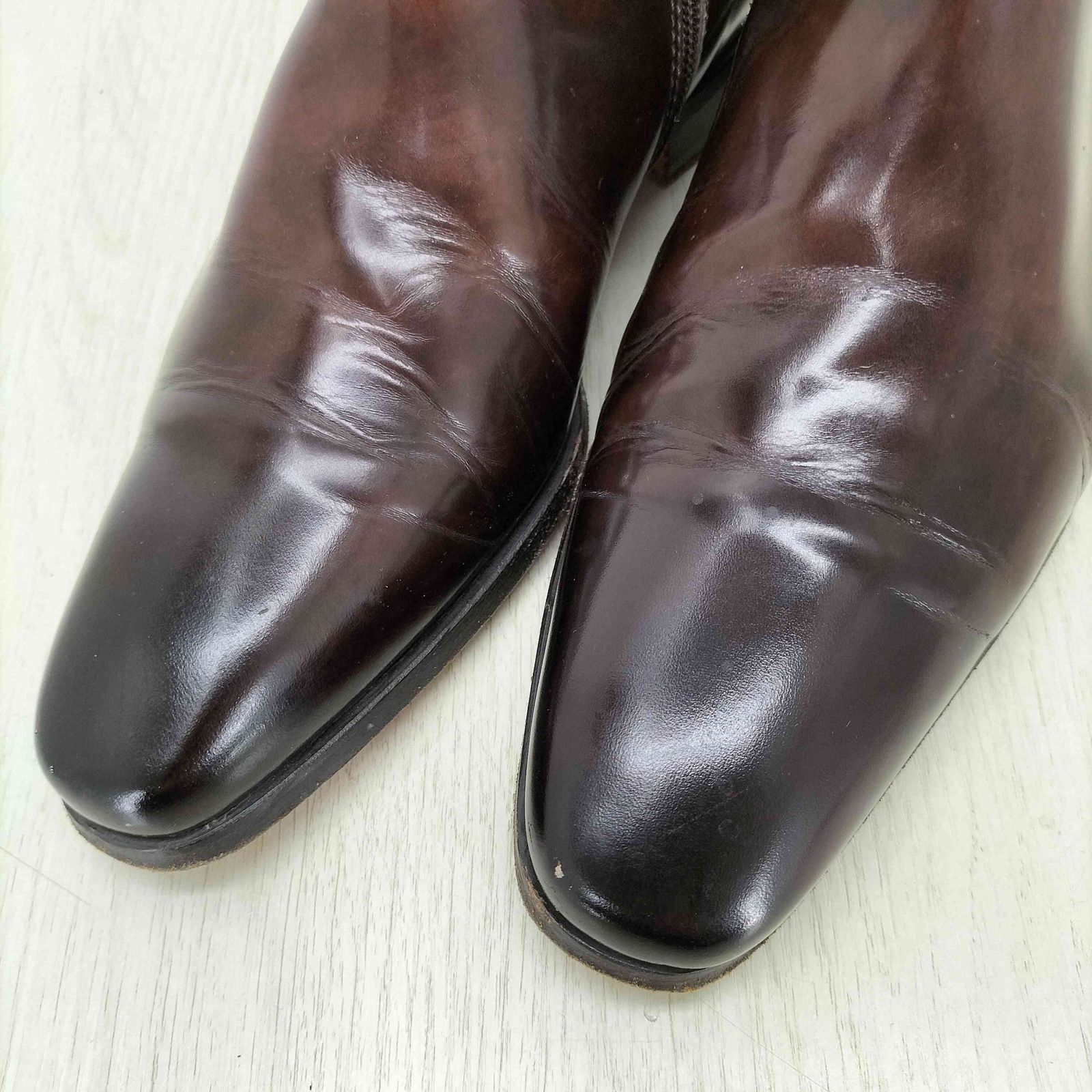サントーニ santoni レザーサイドジップダブルモンクブーツ メンズ US