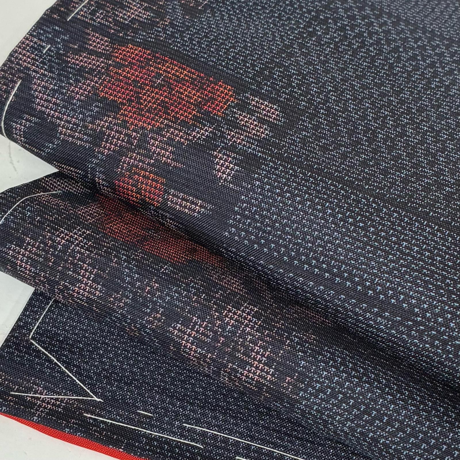 本場大島紬 正絹 泥藍染め 美しい花唐草 袷 着物 MK-9394 - メルカリ