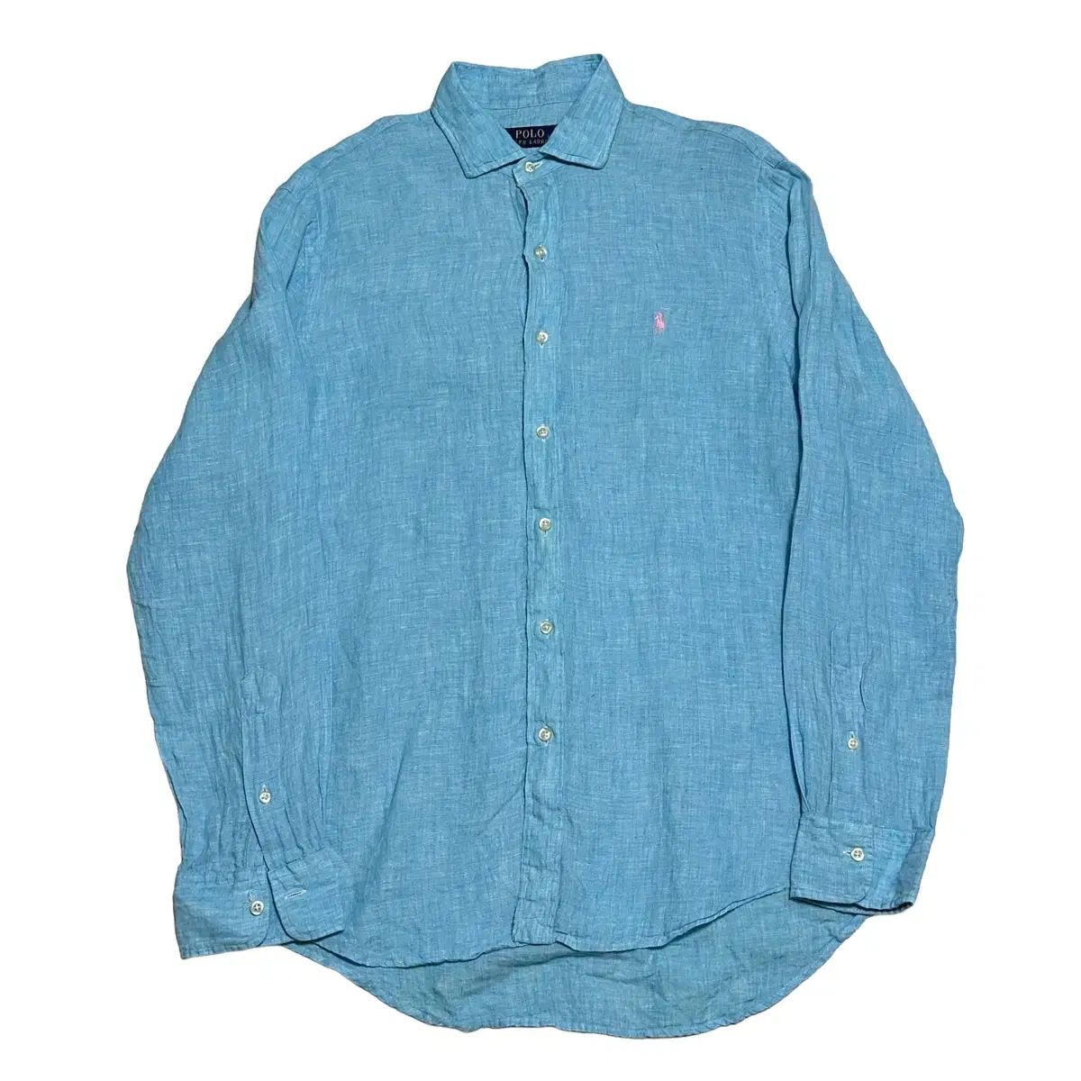 M POLO RALPH LAUREN スカイブルー リネン シャツ 7