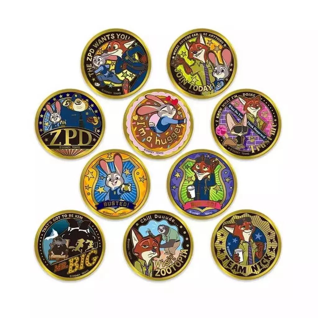 【中古】バッジ・ビンズ 全10種セット 「ズートピア 金バッジ Vol.1」
