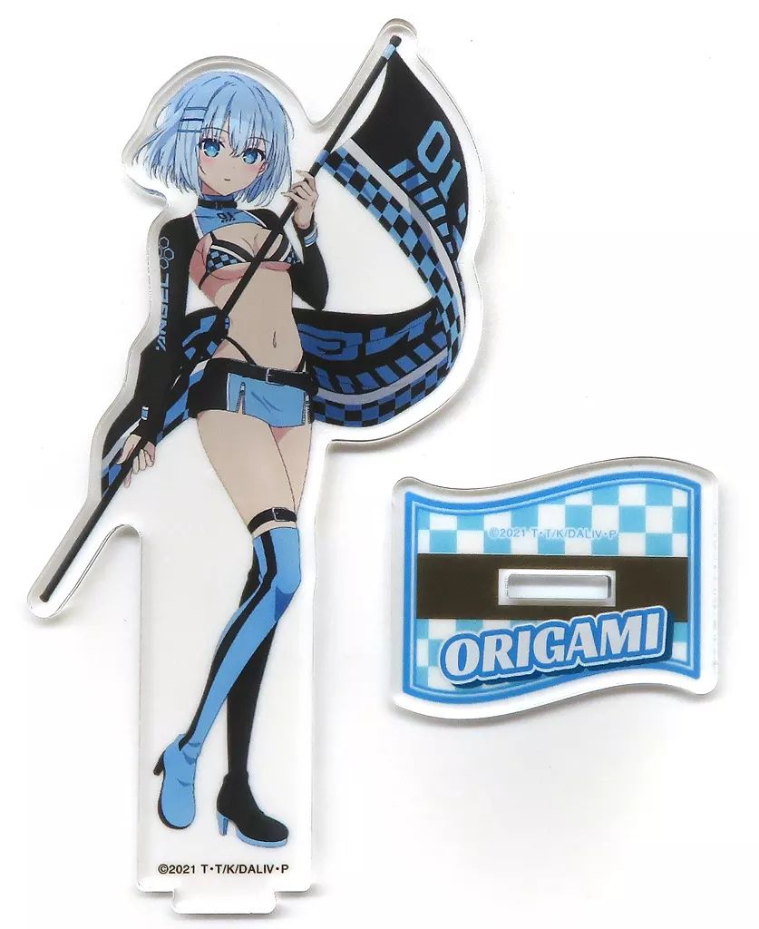 【中古】アクリルスタンド・アクリルパネル 鳶一折紙 アクリルフィギュア 「くじコレ デート・ア・ライブIV レースクイーンver.」 B-3賞