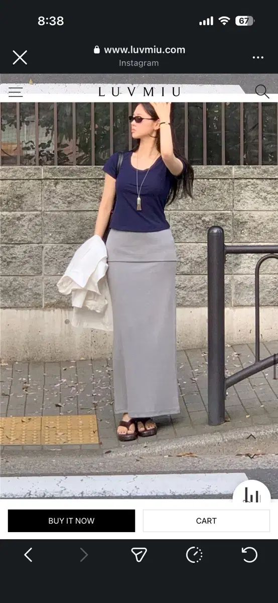 luvmiu アンヌスカート ベーシック グレー s