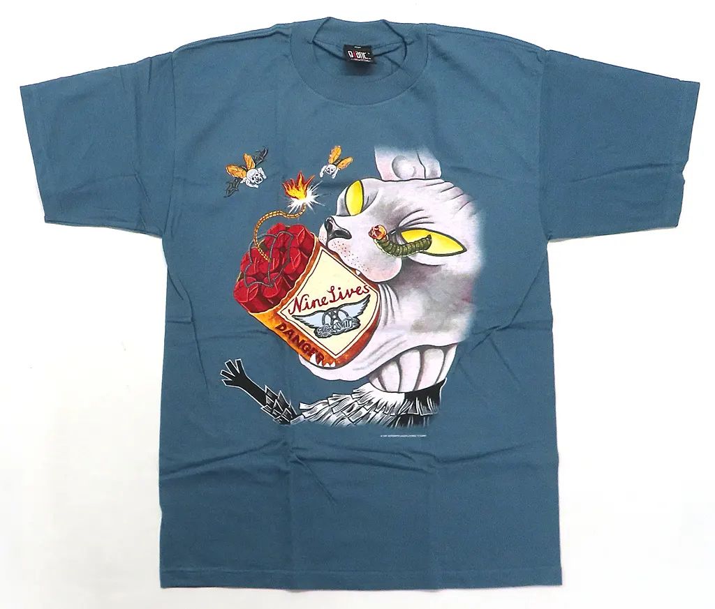 【中古】Tシャツ エアロスミス Tシャツ ブルーグレー Lサイズ 「Nine Lives Tour(1997)」