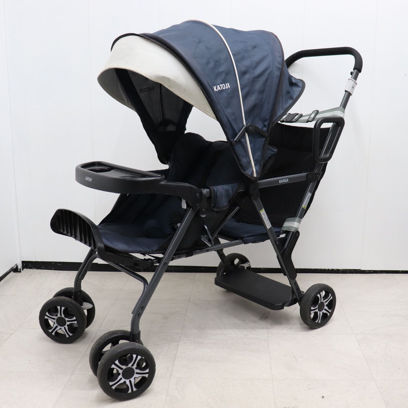 【即日発送】KATOJI カトージ 2人でゴー 2人乗りベビーカー ブルー Cランク ベビー用品 愛知県愛西市 ラクルベビー館