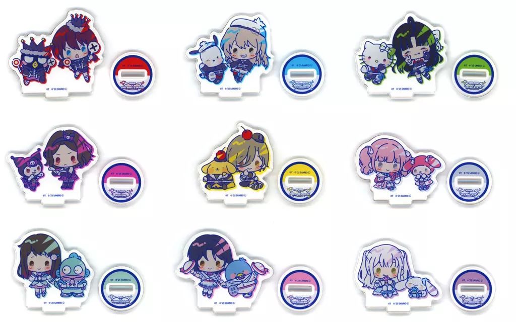 【中古】アクリルスタンド・アクリルパネル 全9種セット 「ガールズバンドクライ×サンリオキャラクターズ POP-UP SHOP アクリルぷちスタンド 01.ミニキャラデザイン(コラボイラスト)」