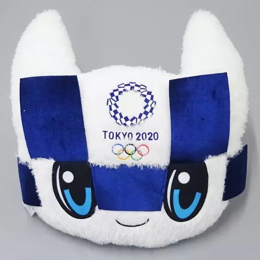 非売品　東京オリンピック2020 クッション 中古】クッション・抱き枕・本体 ミライトワ めっちゃおっきいフェイス