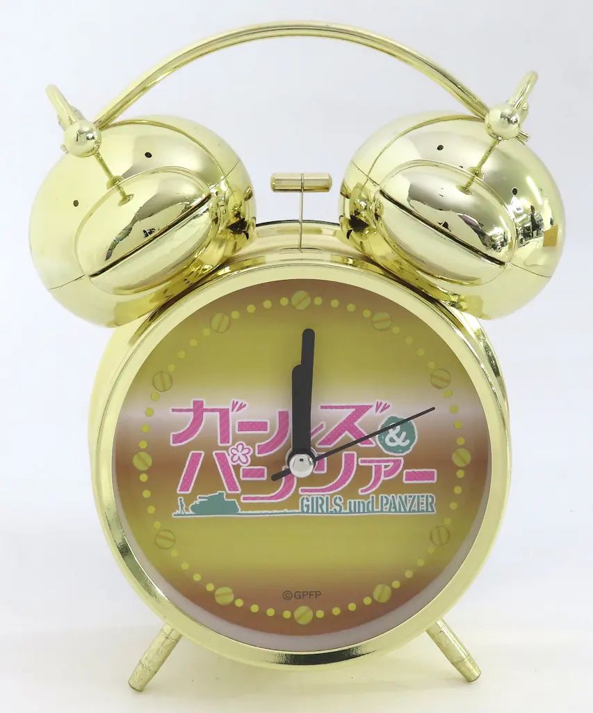 中古】置き時計・掛け時計 無限軌道 PREMIUM PANZER 金保留目覚まし