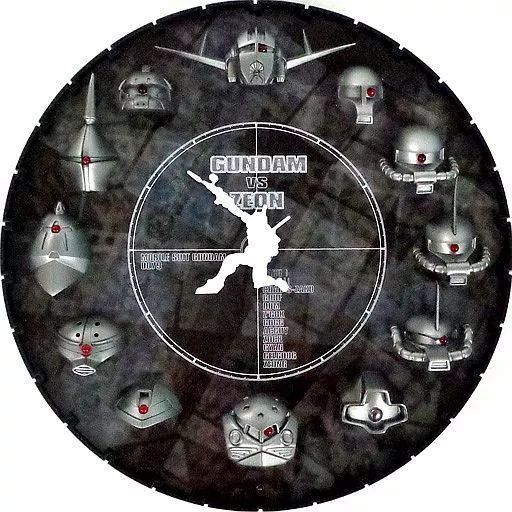 【中古】置き時計・壁掛け時計(キャラクター) 集合(黒メタリック) 3Dクロック 「機動戦士ガンダム」