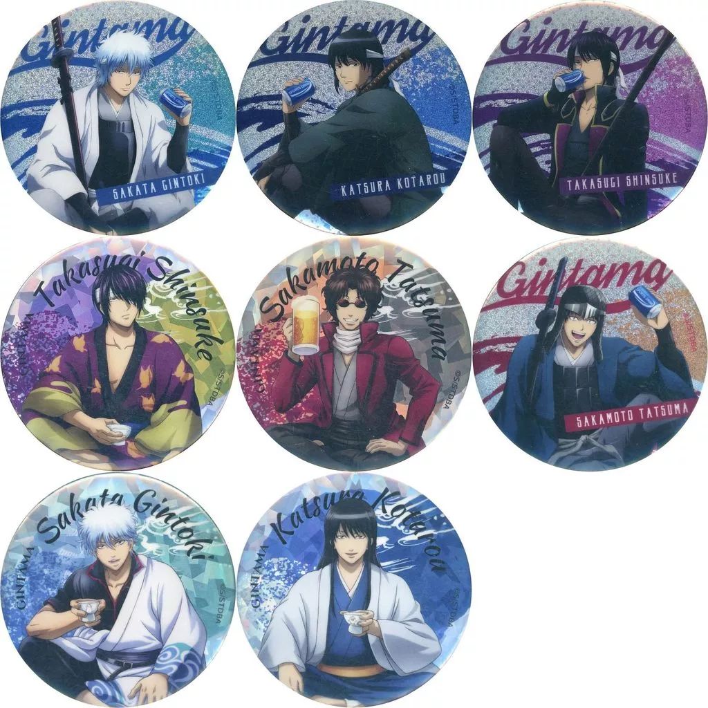 【中古】バッジ・ピンズ 全8種セット 「銀魂 きらきら缶バッジコレクション＋75 一息ver.」